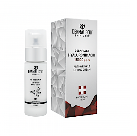 Dermaliscio hialurono (15 000 p.p.m. raukšles pakeliantis) rūgšties kremas, Hyaluronic Acid Anti-Wrinkle Lifting Cream, 30ml